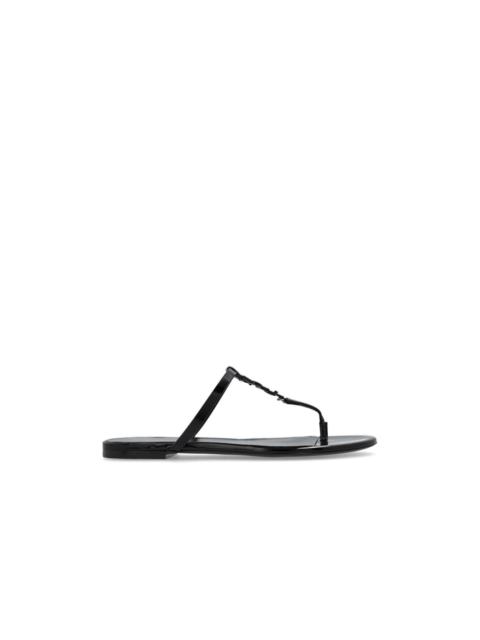 SAINT LAURENT SAINT LAURENT Cassandra Black Patent Leather Slide Sandals N