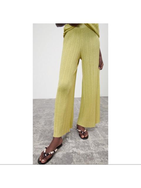 Zara Limited Metallic Thread Pistachio Pant