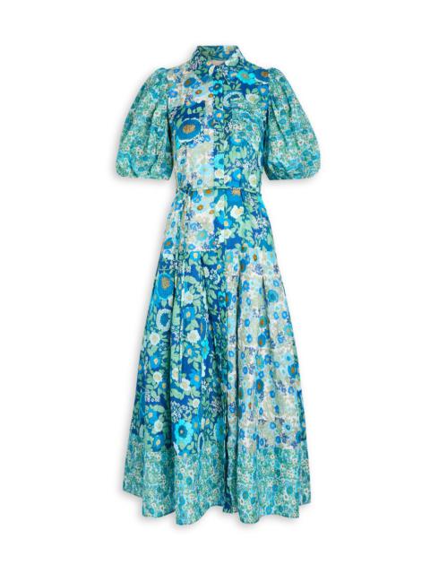 ALÉMAIS Alemais Sacha Floral Ramie Midi Shirt Dress