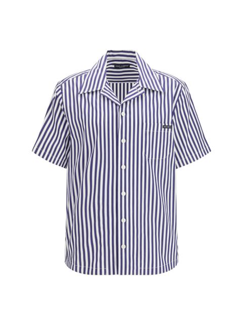 Dolce & Gabbana Dolce & Gabbana Bowling Shirt Blue Men