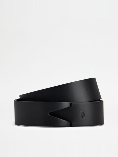 Tod's BELT IN LEATHER - BLACK