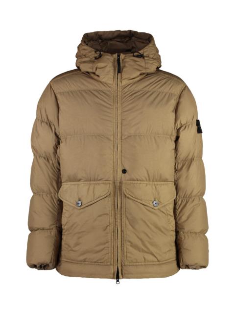 Stone Island Hooded Nylon Down Jacket