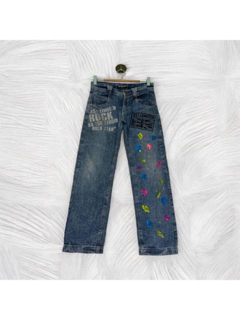 Other Designers Vintage - BA-TSU STUDIO ROCK STAR PAINT SPLASHED ACID WASH DENIM JEANS