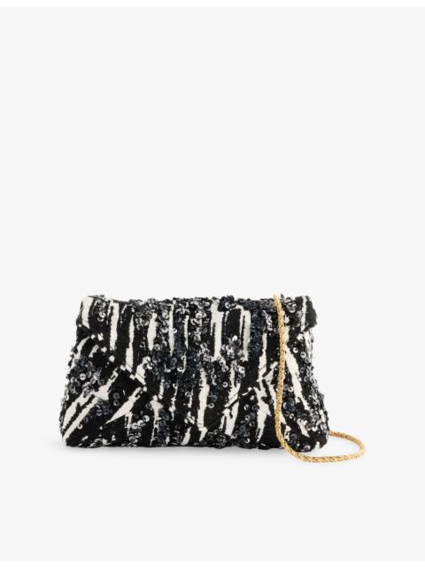 Dries Van Noten Embellished Envelope Woven Shoulder Bag