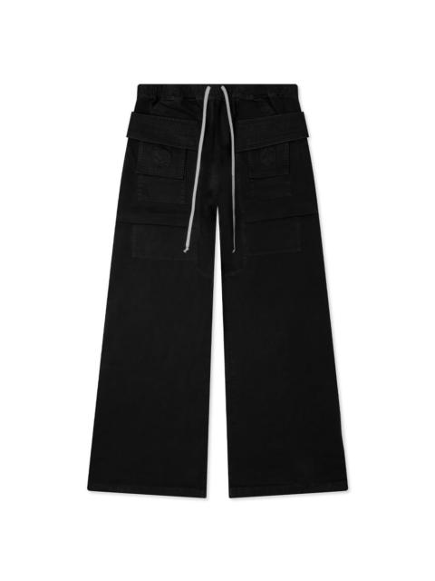 Rick Owens DRKSHDW CREATCH WIDE CARGO DRAWSTRING PANTS - BLACK