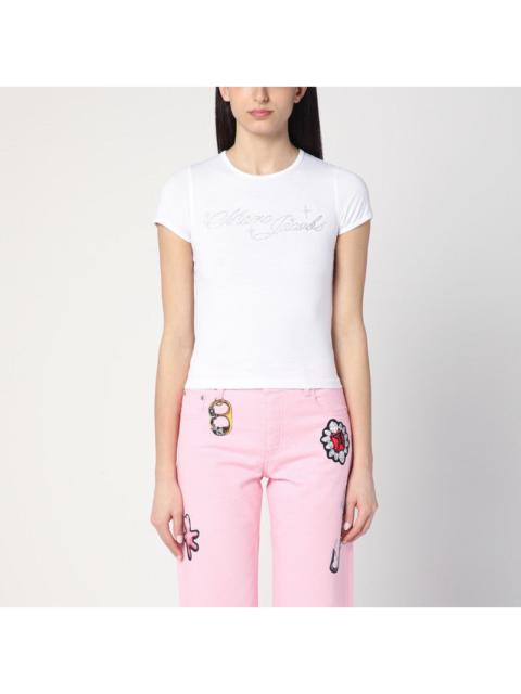 Marc Jacobs White T-Shirt With Logo And Micro Crystals Women