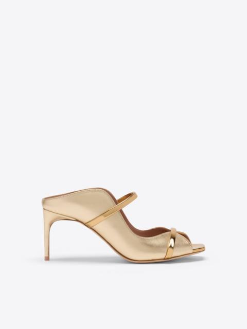 MALONE SOULIERS Noah 70 Gold Metallic Leather Sandals