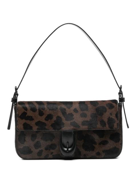 STAUD Staud Leopard-pattern Buckle-detail Shoulder Bag