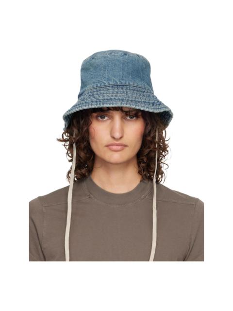 Rick Owens DRKSHDW Blue Temple Gilligan Denim Bucket Hat