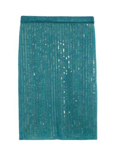 GUCCI Mohair Silk Skirt With Interlocking G In Green