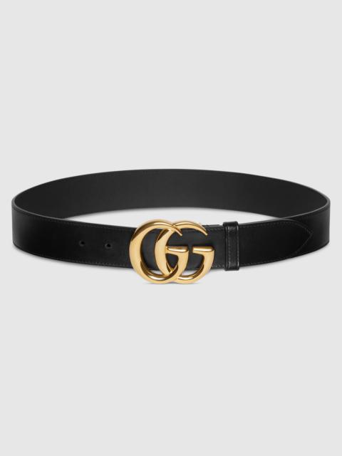 GUCCI GG Marmont leather belt with shiny buckle