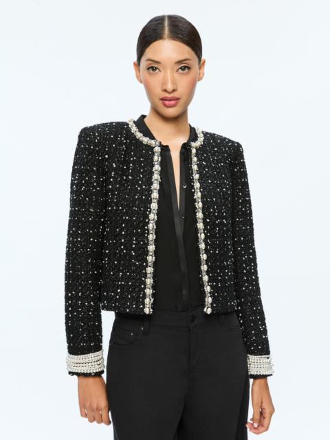 Alice + Olivia DORIAN EMBELLISHED BOXY JACKET