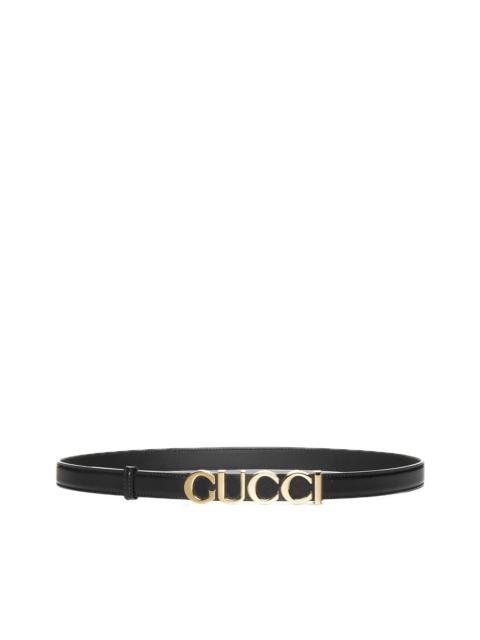 GUCCI Gucci Women Logo-Buckle Leather Thin Belt