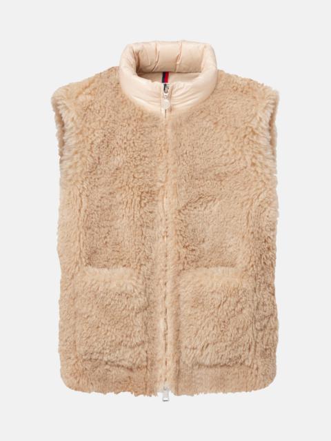 Moncler Logo faux fur down vest