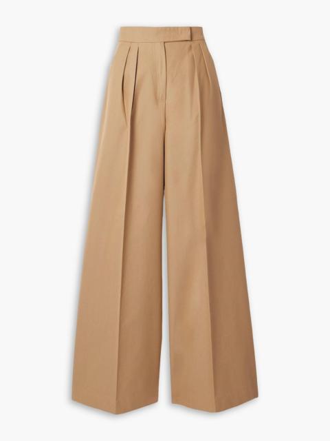 Max Mara Corte pleated cotton-canvas wide-leg pants
