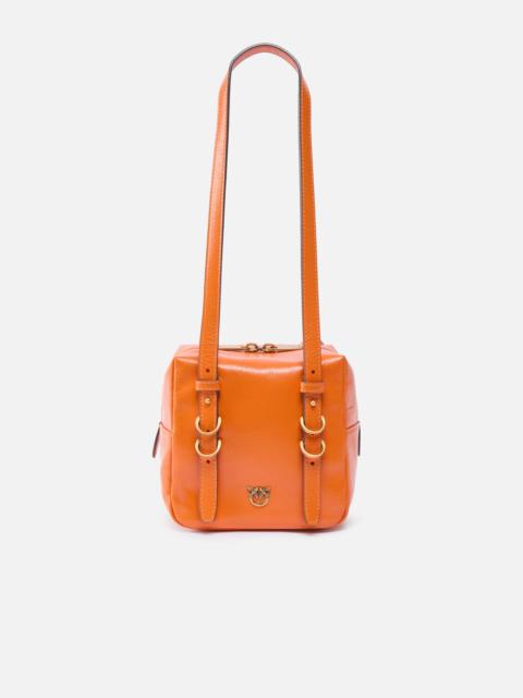 PINKO CUBIC BAG SMALL CROSSBODY BAG IN SHINY LEATHER