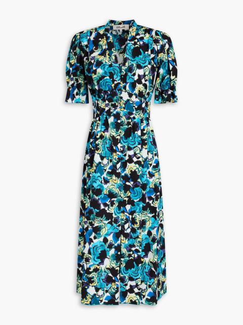 DIANE VON FURSTENBERG Erica printed cotton-blend poplin midi dress