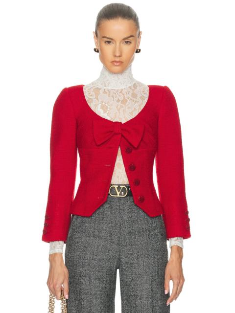 Valentino Plain Wool Tweed Jacket