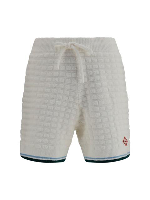 CASABLANCA Casablanca Bouclé Tennis Shorts White Men