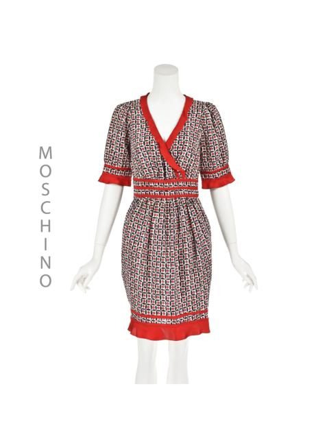 Moschino Red, White, and Blue Silk Mini Dress 