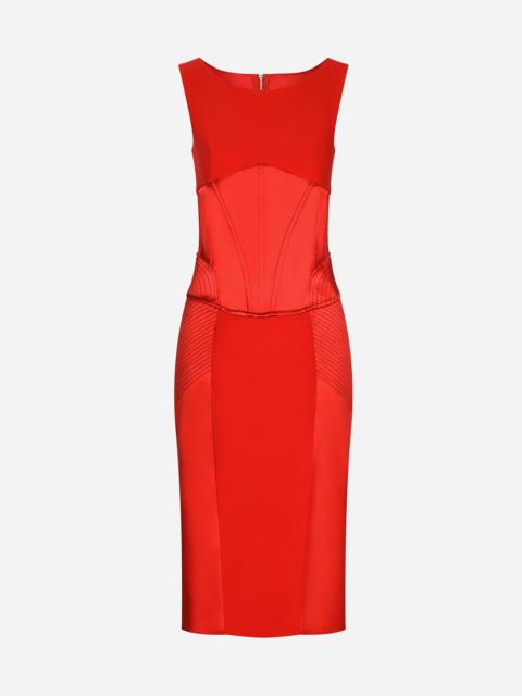 Dolce & Gabbana Satin and cady calf-length dress