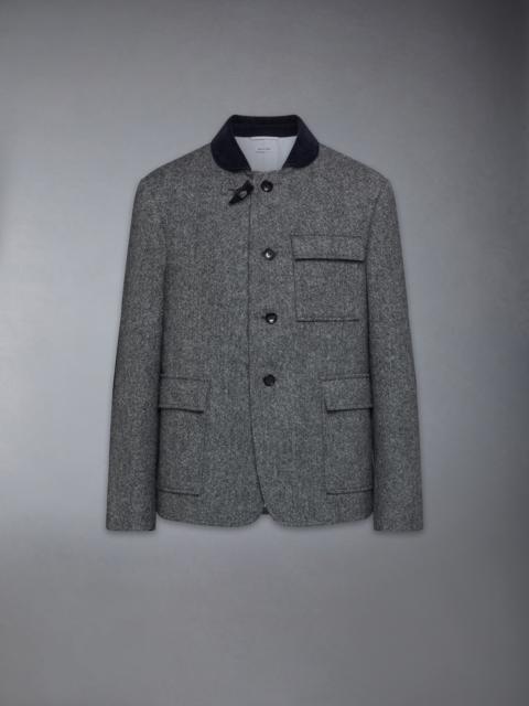 Thom Browne SOLID DONEGAL TWEED FISHERMAN SHAWL SPORTCOAT