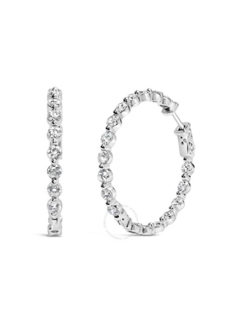 Haus Of Brilliance - Haus of Brilliance 14K White Gold 5.00 Cttw Lab Grown Diamond Inside-Out Hoop Earring
