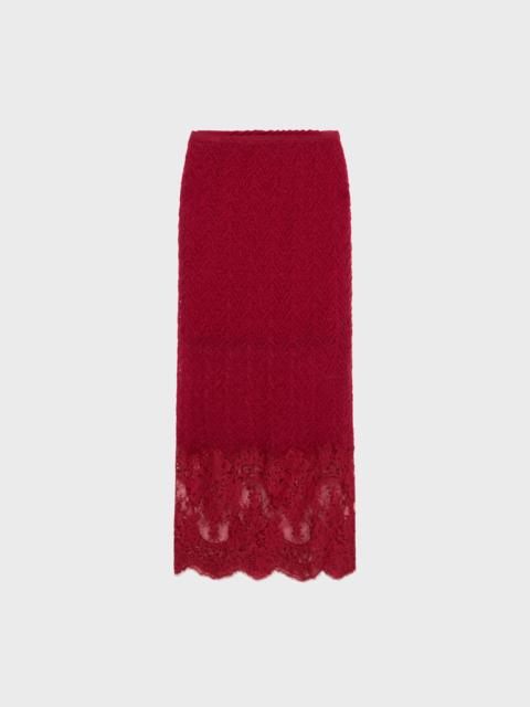 Blumarine KNITTED MIDI SKIRT WITH LACE