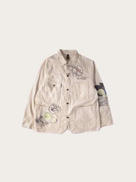 Kapital Rough-Face Twill CACTUS BEER JKT (Memorial Paint Model) - Natural