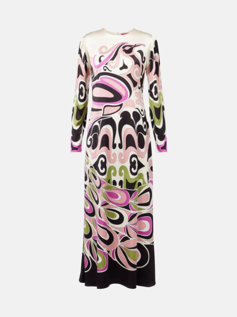 La DoubleJ Clingy Swing printed satin midi dress