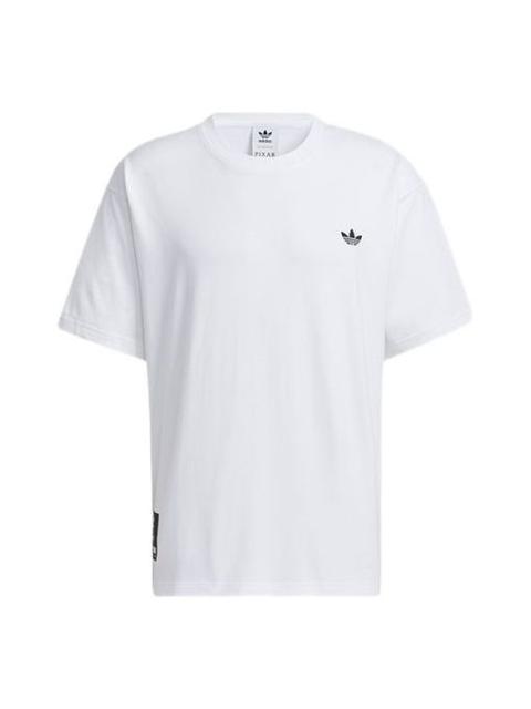 adidas adidas originals Athleisure Casual Sports Back Printing Round Neck Short Sleeve White HC6924