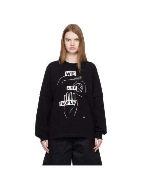 sacai Black 'geoff sacai' Print L/S T-shirt