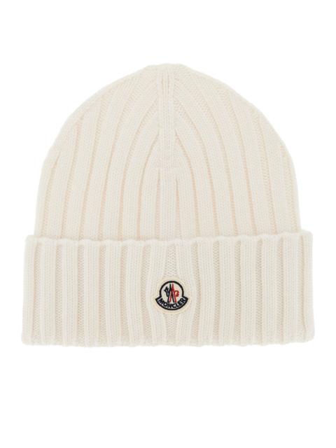 Moncler Moncler Wool Beanie Hat White Women