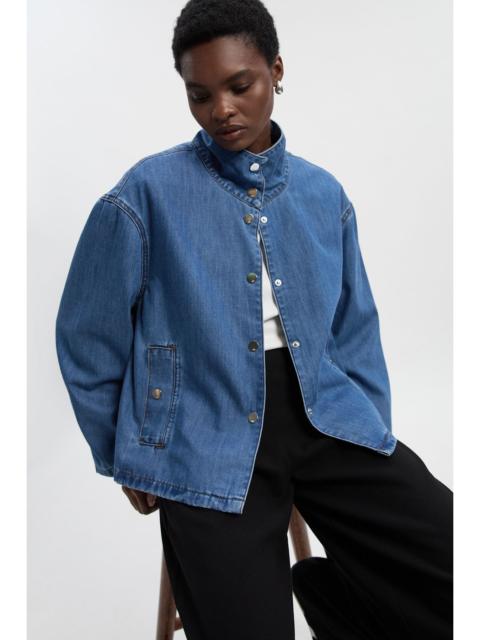 KAREN MILLEN Denim Funnel Neck Jacket