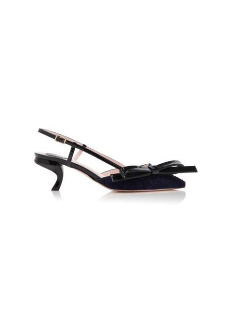Roger Vivier Virgule Bow Wool Pumps navy
