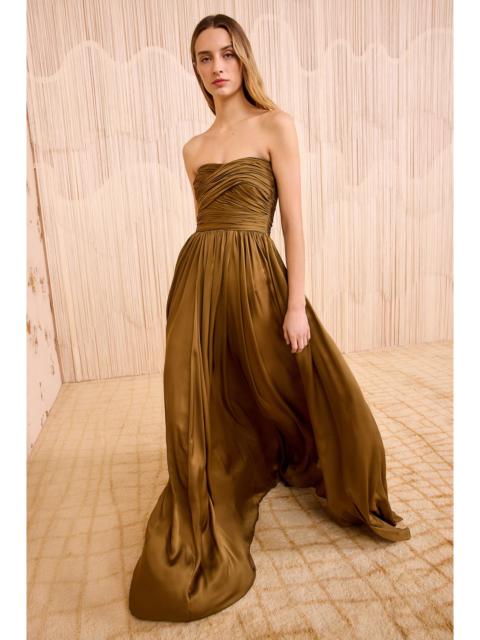 ULLA JOHNSON Anastasia Silk Wrapped Strapless Gown