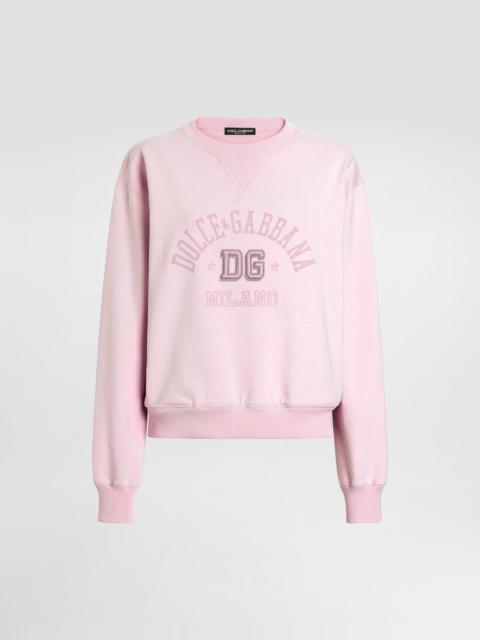 Dolce & Gabbana Jersey sweatshirt with raised DG embroidery