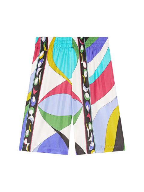 abstract-print knee-length shorts