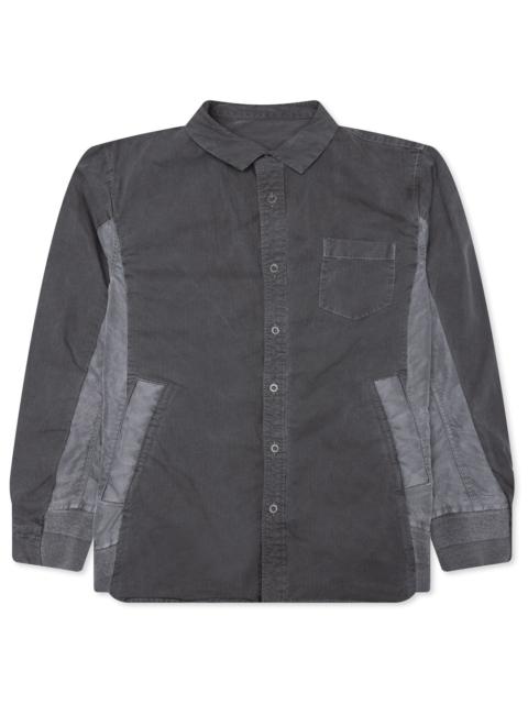 sacai GARMENT DYE RIP STOP X NYLON TWILL SHIRT - BLACK