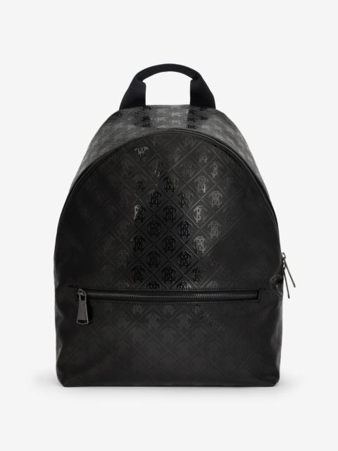 Roberto Cavalli Backpack With All-Over Mirror Snake Monogram
