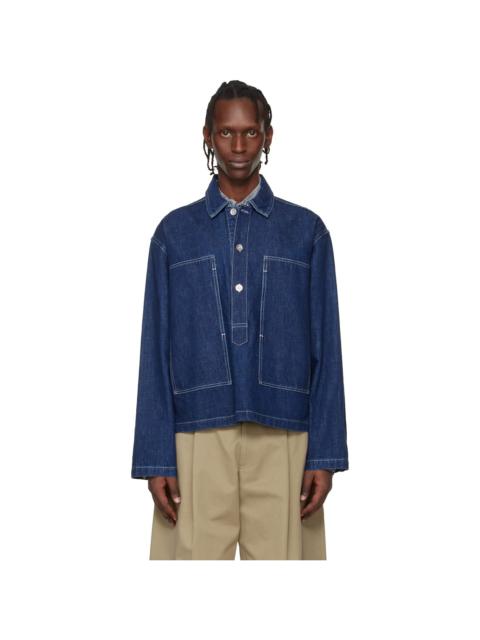 Studio Nicholson Indigo Aaron Levine Edition York Popover Denim Shirt