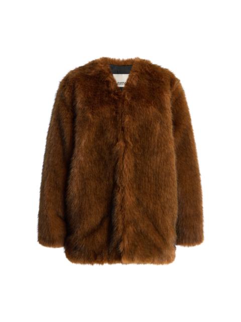 Isabel Marant Aglae Faux Fur Jacket brown