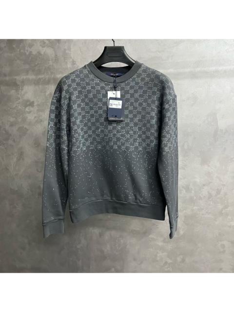Louis Vuitton Louis Vuitton Grey Plaid-Print Color-Block Crewneck Long-Sleeve Sweatshirt