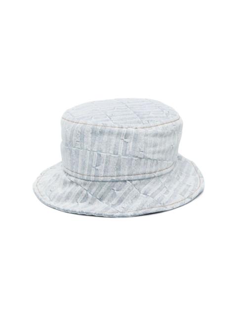 Light Blue Texturized Bucket Hat In Cotton Denim Man