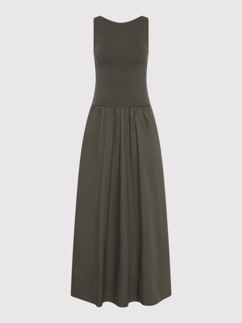 ST. AGNI Bateau Cut Out Dress - Khaki