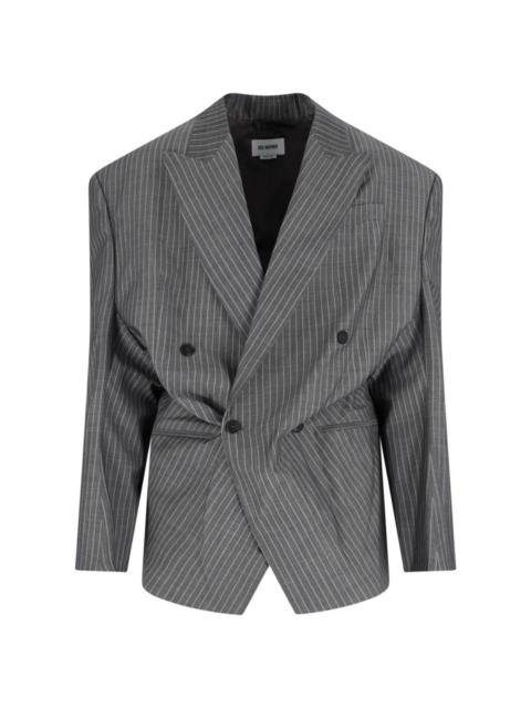 HED MAYNER DOUBLE-BREASTED BLAZER IN VIRGIN WOOL AND MOHAIR