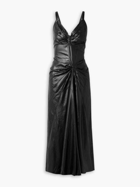 Maison Margiela Ruched moire maxi dress