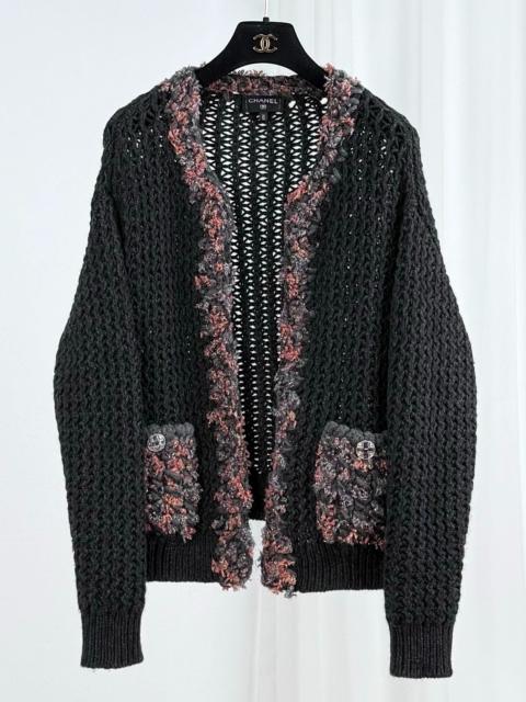 CHANEL Chanel 22 Colorful Teddy Bear Patchwork Knit Cardigan