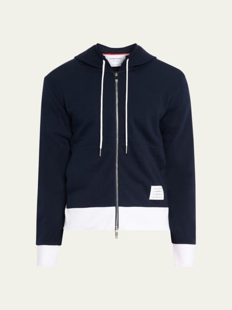 Thom Browne Men's Cotton 4-Bar Stripe Full-Zip Hoodie