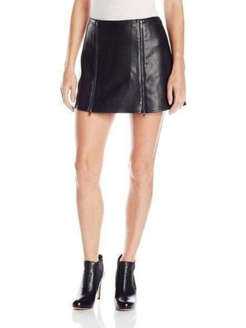 Other Designers BCBGMAXAZRIA - Myra Double Zipped Leather Mini Skirt